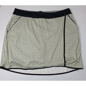 GREG NORMAN WOMEN'S TENNIS GOLF SKORT BLACK WHITE YELLOW SIZE L POLYESTER